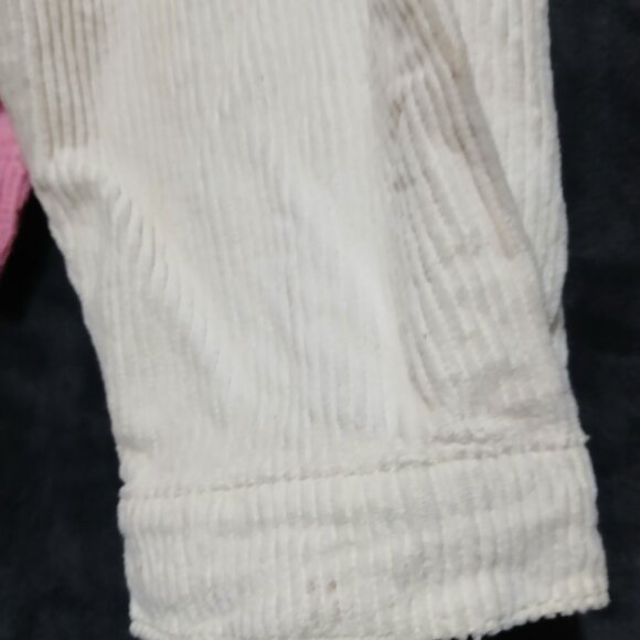 POL Urban Outfitters Pink Ivory Corduroy Frayed Oversized Cropped Jacket Women S - Picture 8 of 12